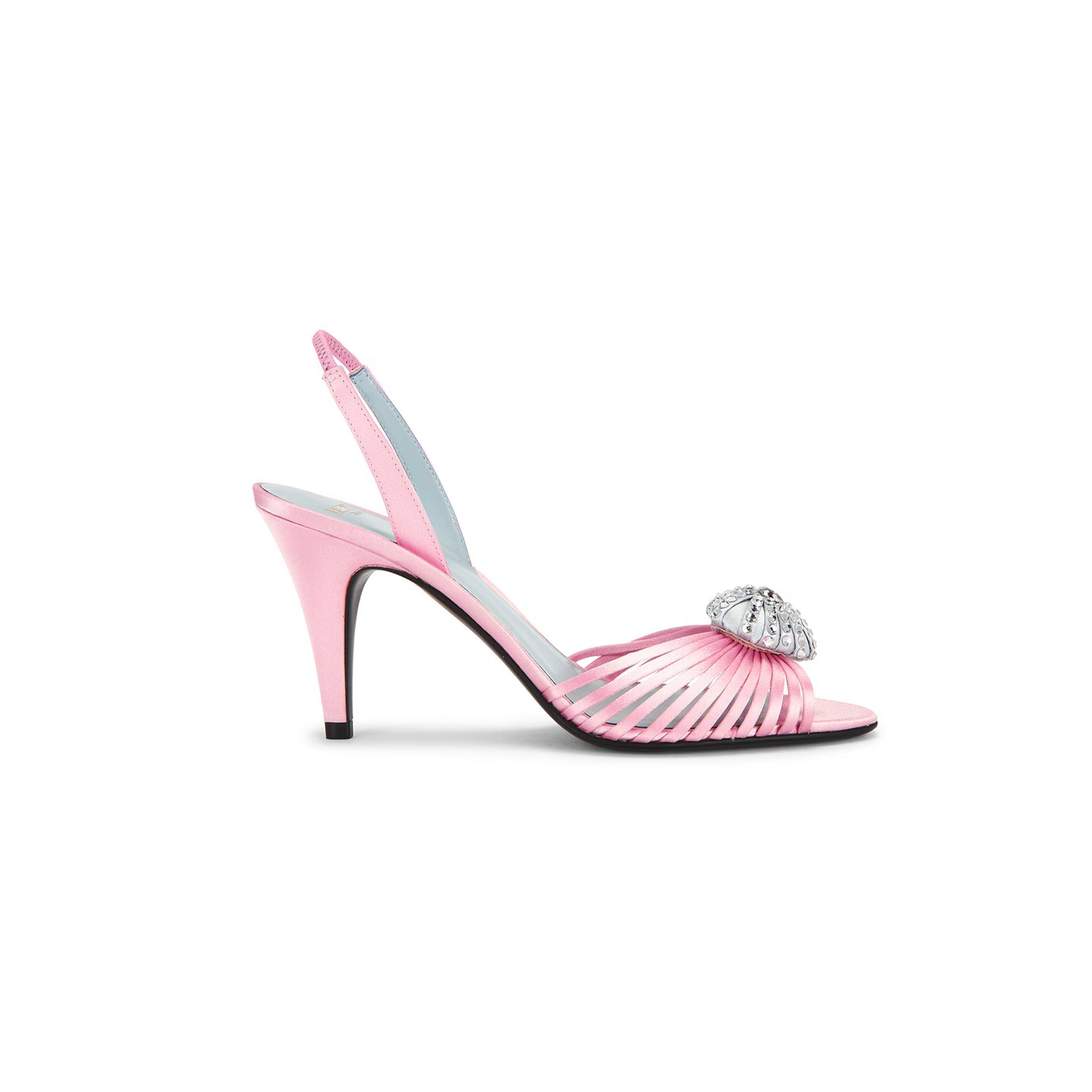 VALENTINO GARAVANI CŒUR ROYAL SATIN SLINGBACK SANDALS